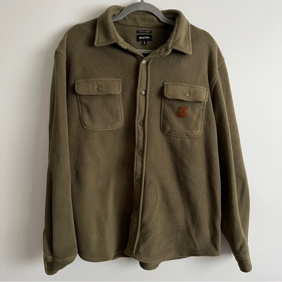 Brixton Bowery Fleece Military Olive Men's Jacket-Size Large Standard Fit - Picture 1 of 5